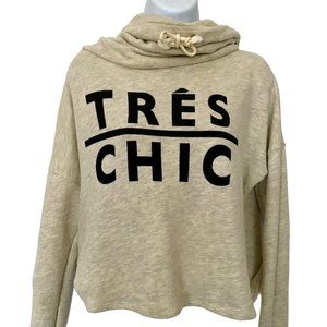 Forever 21 Tres Chic Tie Pull-Over Cowl Neck Sweatshirt Sz M #01